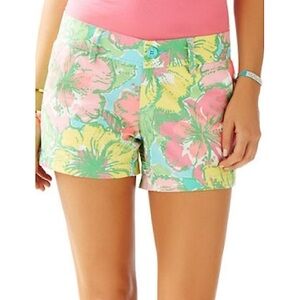 Lilly Pulitzer The Callahan Shorts 0 Shorely Big Flirt‎ Bright Preppy Cotton